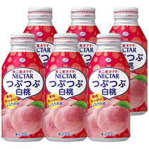 Japanese Nectar white peach beverage peach fruit pulp drink Net red containing pulp 380ml 6 bottles