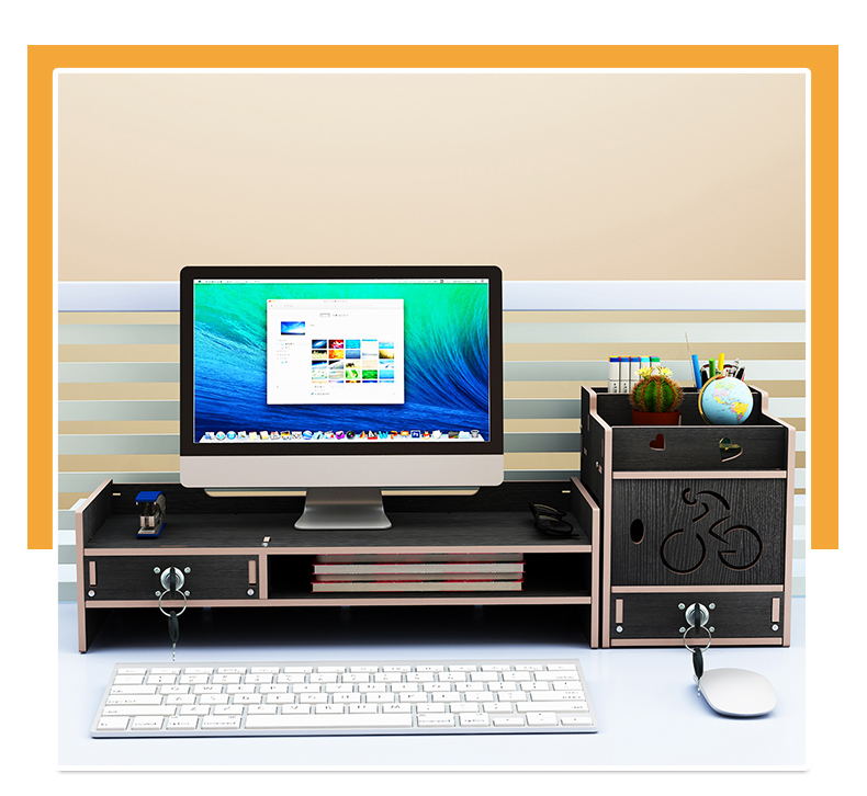 Who computer display shelf office desktop receive a case base stents drawer shelf stationery folder receive a case