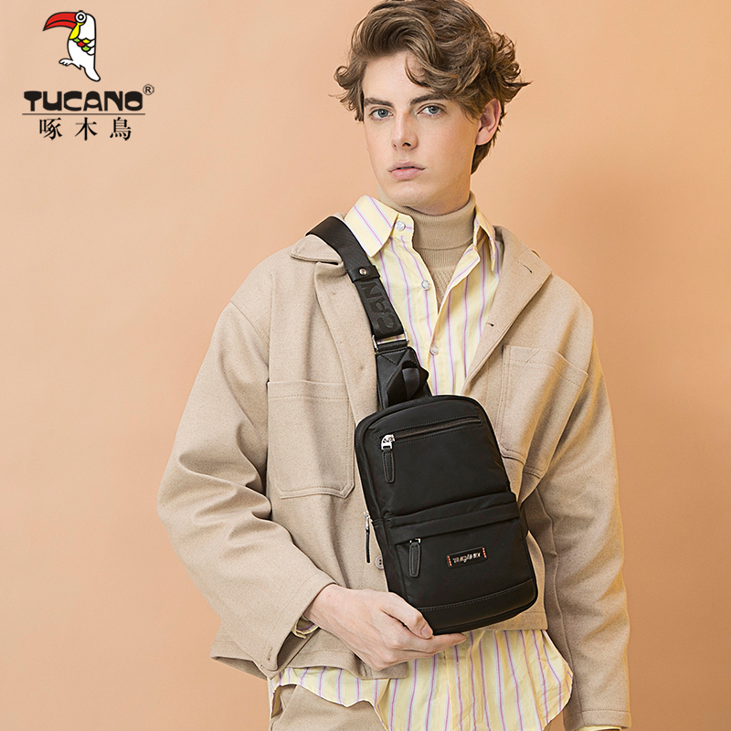 Woodpecker New Chest Bag Men Personality Casual Multifunction Single Shoulder Slanted Satchel Male Korean version Fashion brief Masculine Bag Tide-Taobao