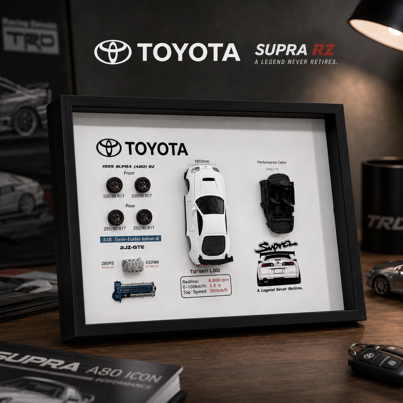 Toyota Supra A80 2Jz-Gte Stereo 3D Photo Frame Jdm Car Fan Collection Gift Car Decoration Painting