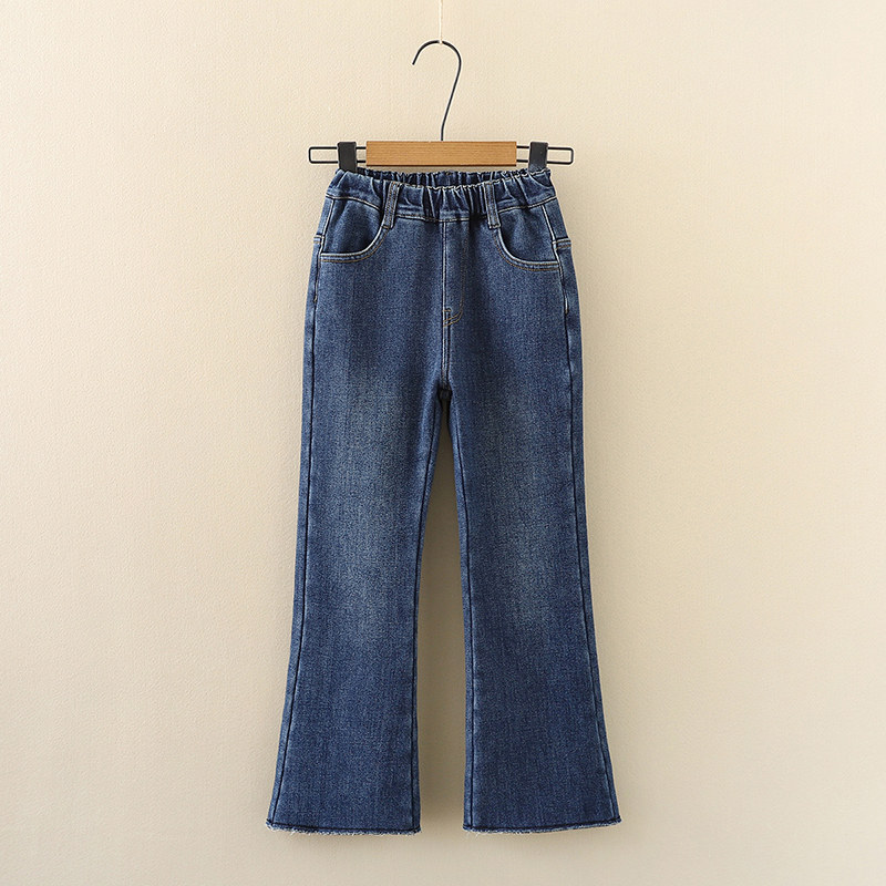 Girl jeans spring and autumn dress 2022 new children's horn pants girls girls spring pants children micro - lama