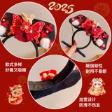 Детский красный цветной ободок, ханьфу, аксессуар для волос, китайский стиль, в цветочек