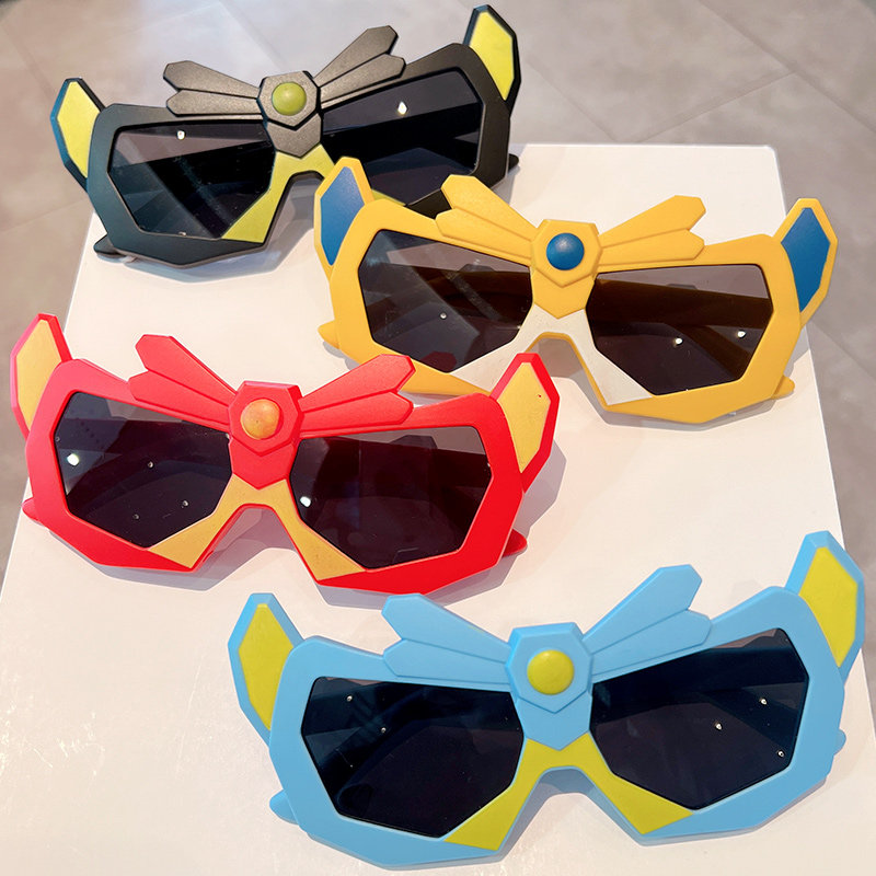 Children's tennis red 2023 new cartoon sunglasses male and female child foreign air tide ink mirror deformed diamond sunscreen sunscreen-Taobao