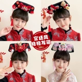 Детский красный цветной ободок, ханьфу, аксессуар для волос, китайский стиль, в цветочек