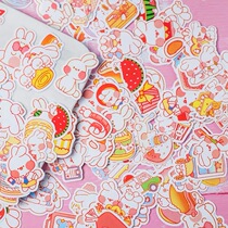 200 non-repeat Handbook stickers Korean ins cute rabbit Japanese Korean food stickers diy stickers