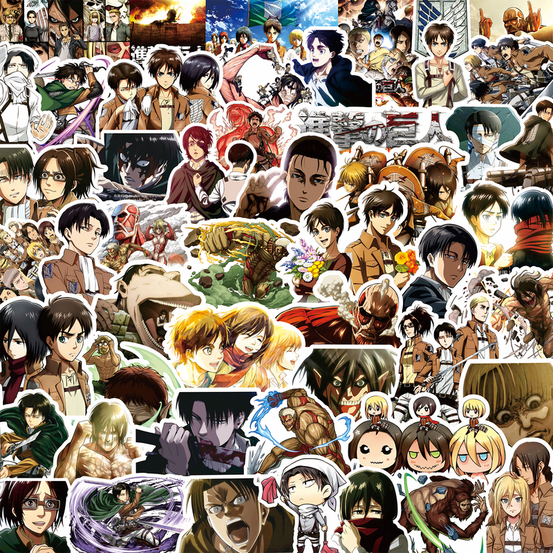 Japanese Anime Attack on Titan Stickers Eren Mikasa Levi Shingetsu Peripheral Diary Planner Decoration DIY Stickers