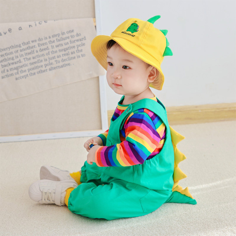 Baby Dinosaur Clothes Set 6M-4T | Cotton Toddler Suspenders Pants & Top | Breathable Shortalls for Spring, Summer & Cool Autumn Nights | Boys & Girls - Image 4