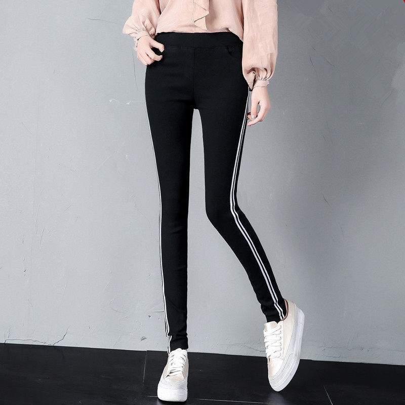 Japanese Inner Lap Pants Woman High Waist Leisure Sports slim 80% smoke tube pants elastic tightness waist long pants wear a thin section
