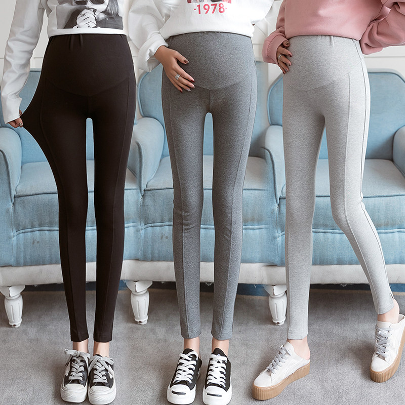 Pregnant Woman Inner Hitch Pants Spring Autumn Slim Fit Pregnant Woman Pants Fall Pants External Wear Long Pants Belly Pants Pregnant pregnant woman autumn clothing Smoke Tubes Pants
