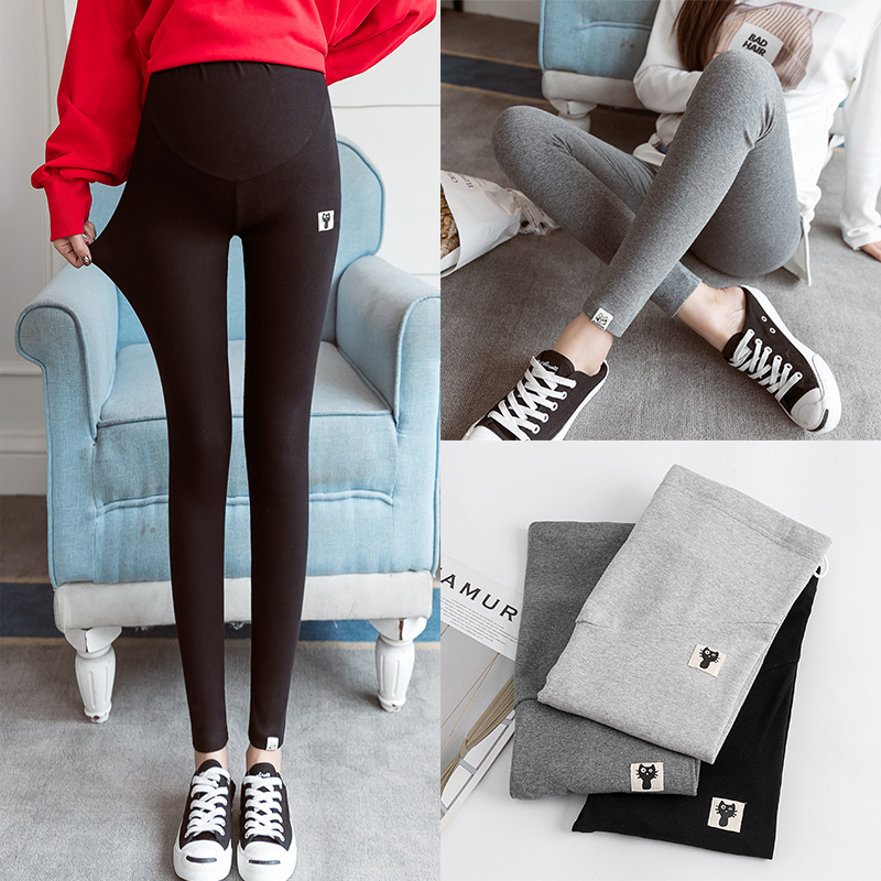 Pregnant women's pants spring and autumn 2020 new pregnant women's inner pants autumn fashion abdominal stretch narrow pants wear long pants outside