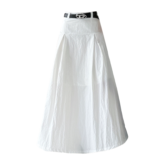 Long high waist slim and versatile A-line long skirt
