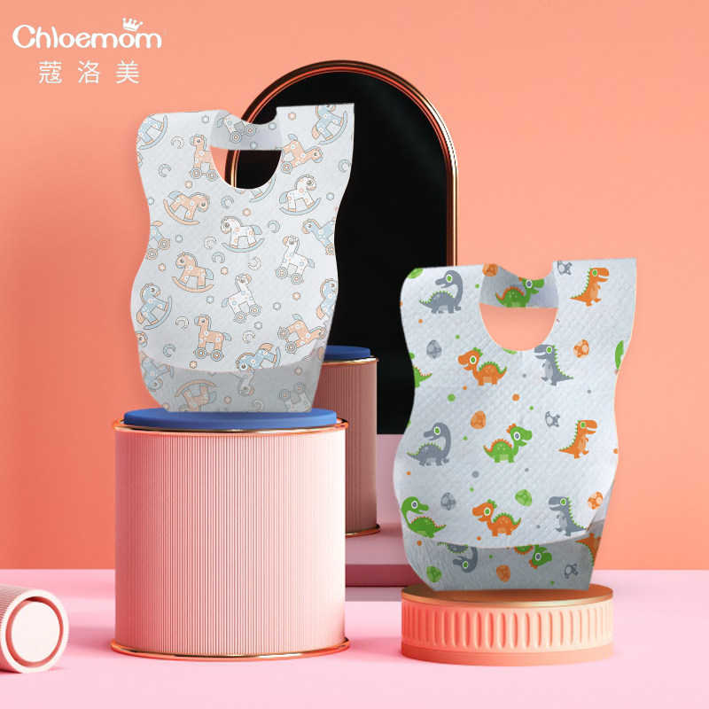 chloomom child disposable bib baby enclosure with a water towel waterproof baby feeding for dinner and a portable