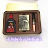 Универсальная зажигалка на керосине, комплект, подарочная коробка, льняная сумка, 4 предмета