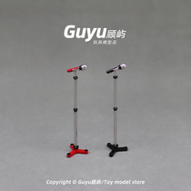 Export simulation mini microphone model stage props k song microphone bracket doll house miniature ornament alloy