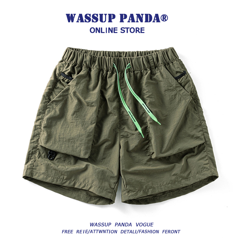 Wassup Panda Quick-Drying Work Shorts for Men, Summer American Style Trendy Brand, Thin, Loose, Casual Sports Shorts