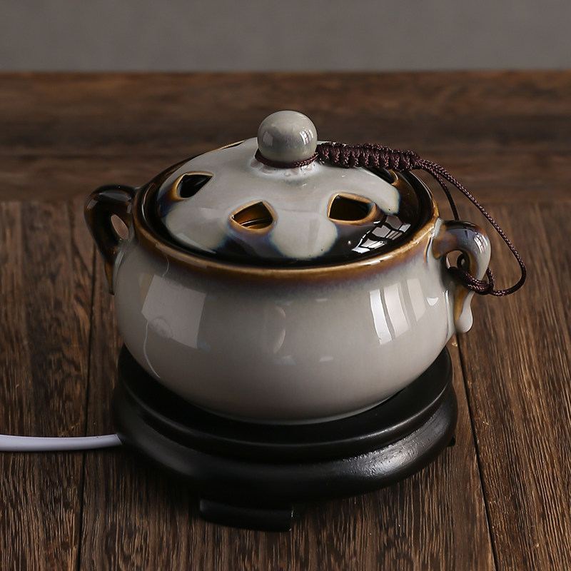 Timely temperature - adjusted aroma furnace double ear kiln ceramic sandalwood - lumped aroma lamp crumb powder