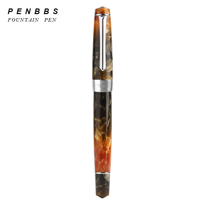 penbbs309 Resin Piston Fountain Pen China Pen China Pen Forum Import Acrylic Resin Flower Color Large Minding Sharp Knife Edge Polished Adult Calligraphy Student Practice Character Gift Boxed Pen