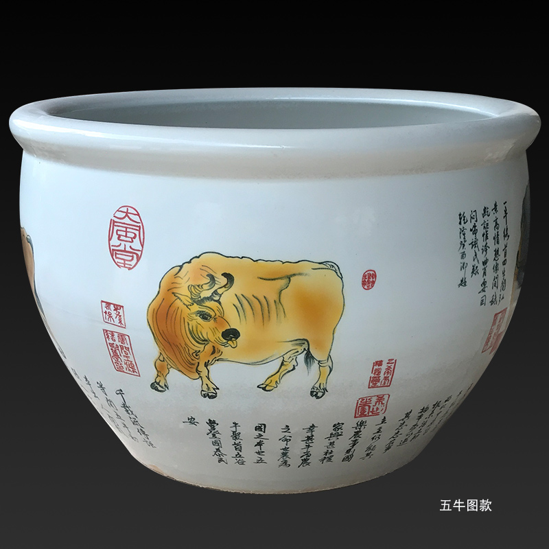 Five Niu Tu jar extra-large living room ceramic turtle jar sleeping bowl lotus jar courtyard home decoration jar