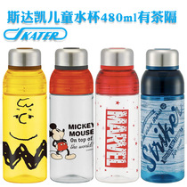 Japanese version imported Skater Skaeda milk cup student water cup childrens transparent hand-cup tea interval 480ml