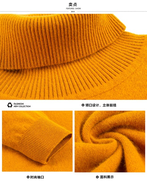 Winter Ordos City 100% áo len cashmere nguyên chất cho nam áo len dày len trung niên áo len cơ bản cao - Áo len