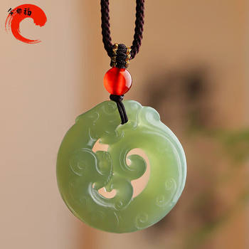 Jindu fu jade stone dragon brand pendant hetian jade zodiac dragon jade pendant for men and women ancient style necklace pendant zodiac year sweater