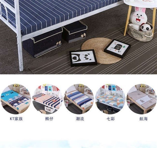 . Giường sinh viên đơn 0,9 ký túc xá 90x200 màu đặc một mét hai / một mét năm / tám nệm - Trang bị Covers