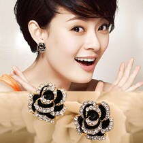 Round Face Big Face Earrings Super Fairy Cool Wind Earrings Korea Temperament Personality 100 Hitch a European and American Exaggerated Nightclub Internet Red