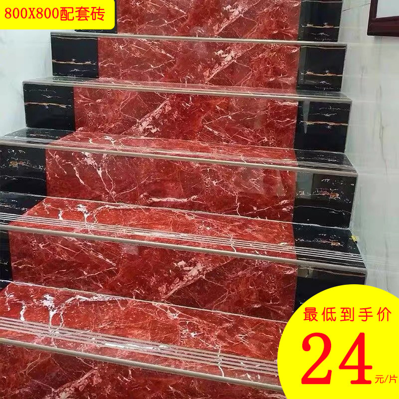 Anti-slip stair tread brick marble floor tiles Living room Grey Through Body Full Throw Glazed Tiles Terracile Brick Plate Steps