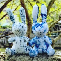 ten Plants Dye Plant Dye Blue Dye Zdyeing Rabbit Puppets Puppets Puppets Children Toys Pure Hand