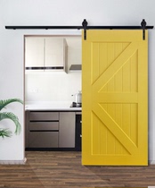 Nordic barn door Color carved glass bathroom with lock sliding door Mirror Wooden door Blackboard door Bookshelf Push-pull hanging rail