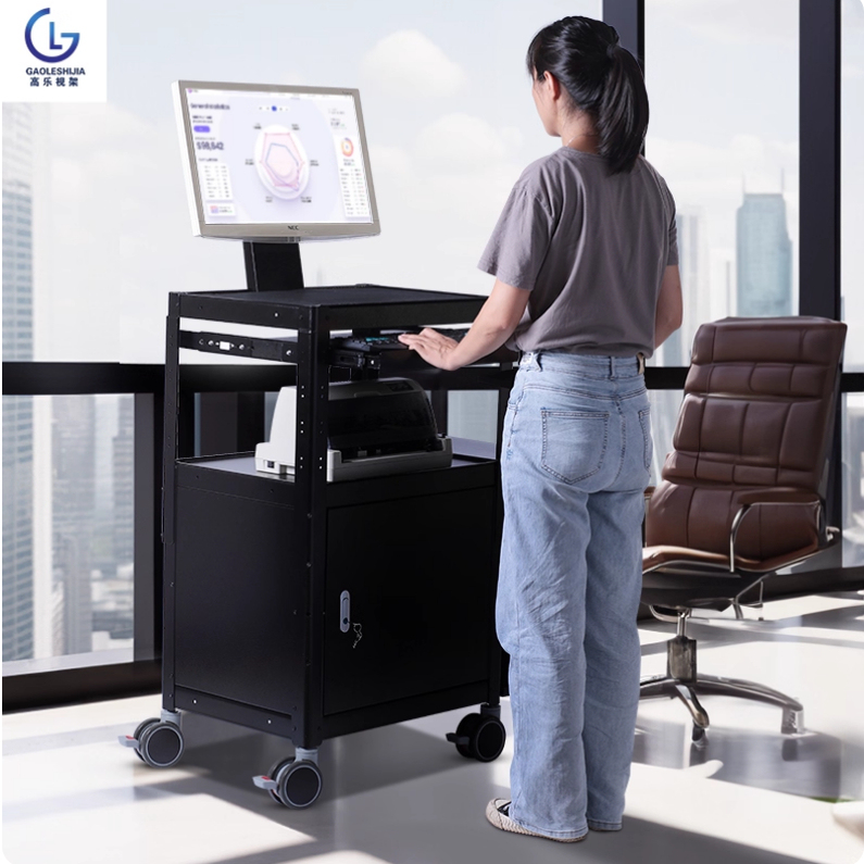 Pb97-12 Computer Mobile Cart Multimedia Monitor Printer Placement Rack Computer Room Mobile Workbench