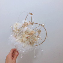 Hand bouquet Bride wedding high-end wedding custom handmade stick flower Crystal theme starry bridesmaid hand bouquet
