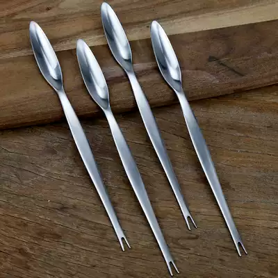 Michael kitchen 304 stainless steel eating tools crab spoon crab needle dual use crab eight crab scoop long handle mixing spoon