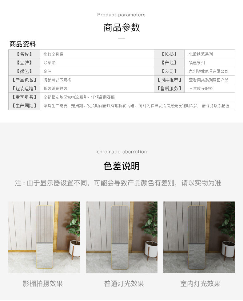 北欧铁艺穿衣镜 图12