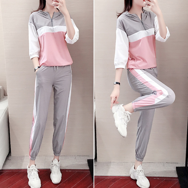 European station sports spring and summer suit women's summer 2022 new loose casual fashion foreign style tooling two-piece set