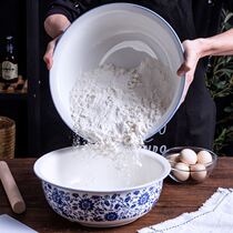 Porcelain raspberry household kitchen Ceramic basin and face thickened Classic durable Large hair basin Smooth old-fashioned non-stick