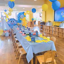 Disposable birthday tablecloth childrens party cartoon animal rectangular tablecloth babys anniversary dessert layout