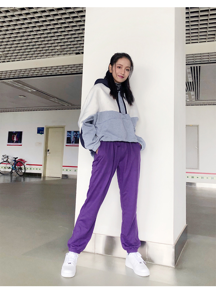 Đủ đủ Huijie quần thể thao bóng rổ đích thực cặp vợ chồng lỏng lẻo nam và nữ quần quần tím quần giản dị - Quần thể thao quần thể thao nữ dài