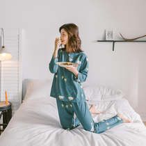 Cotton Knitted Cotton Pajamas hipster Literary Home Clothing Cotton Top Pants Womens Nightdress