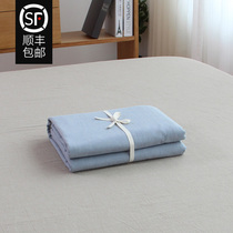  Cotton washed cotton quilt cover single-piece plaid simple solid color student dormitory single double cotton quilt cover bedding