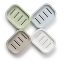 Japanese simple solid color double layer soap box with lid drain soap box creative bathroom rack soap tray soap holder