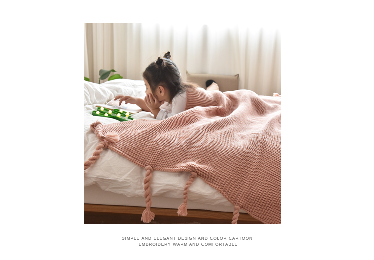 Nordic chăn mùa hè điều hòa không khí nap chăn đơn rắn bìa sofa màu là tay tua chăn văn phòng giản dị - Ném / Chăn chăn lông cừu giá bao nhiều