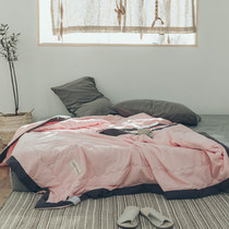 Brief water washed all cotton summer cool by pure color Nordic wind pure cotton double air conditioning by single person thin quilt bedding
