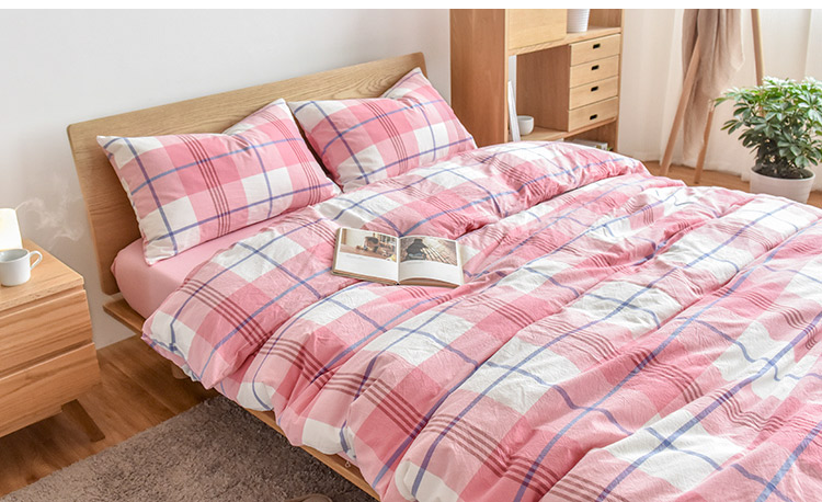 Bông rửa bốn mảnh bông đơn giản màu kẻ sọc sọc giường bông quilt quilt trải giường trải giường 笠