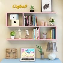 Bookshelf wall shelf non-perforated wall-mounted wall cabinet hanging wall decoration bedroom storage rack partition bookshelf
