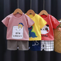 Childrens short sleeve set cotton baby clothes boys shorts girls half-sleeves 0-7-year-old baby T-shirt summer childrens clothing