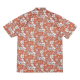 Ретро пляжная рубашка для влюбленных, короткий рукав, в американском стиле, оверсайз