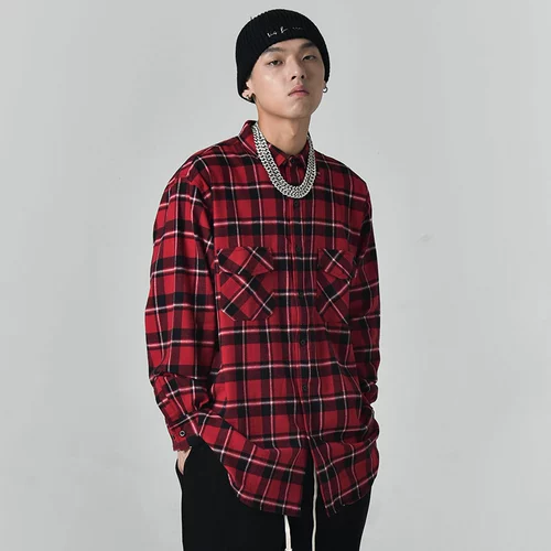 BIG FOR SAM Tide, осенняя рубашка в стиле хип-хоп для влюбленных, в американском стиле, свободный крой