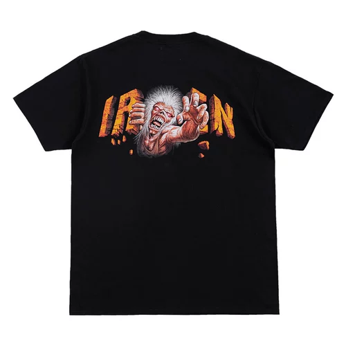 Ретро металлическая базовая футболка с коротким рукавом в стиле хип-хоп, в американском стиле