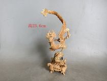 Antique country collection gilt dragon inlaid cats eye ornaments